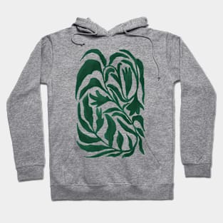 Enchanted Forest Flora Leaves Dark Green Hoodie